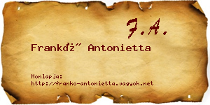 Frankó Antonietta névjegykártya